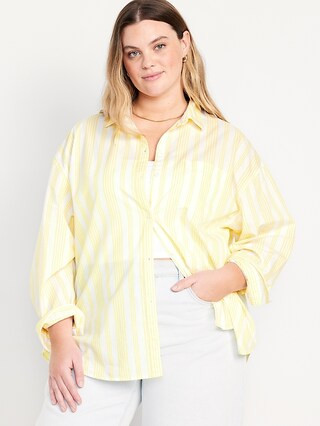 Oversized Button-Down Boyfriend Shirt | Old Navy (US)