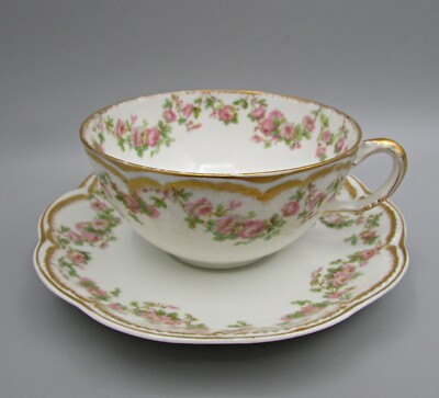 Haviland Tea Cup(s) & Saucer(s) -  Pink Rose Garlands Schleiger 270A  | eBay | eBay US