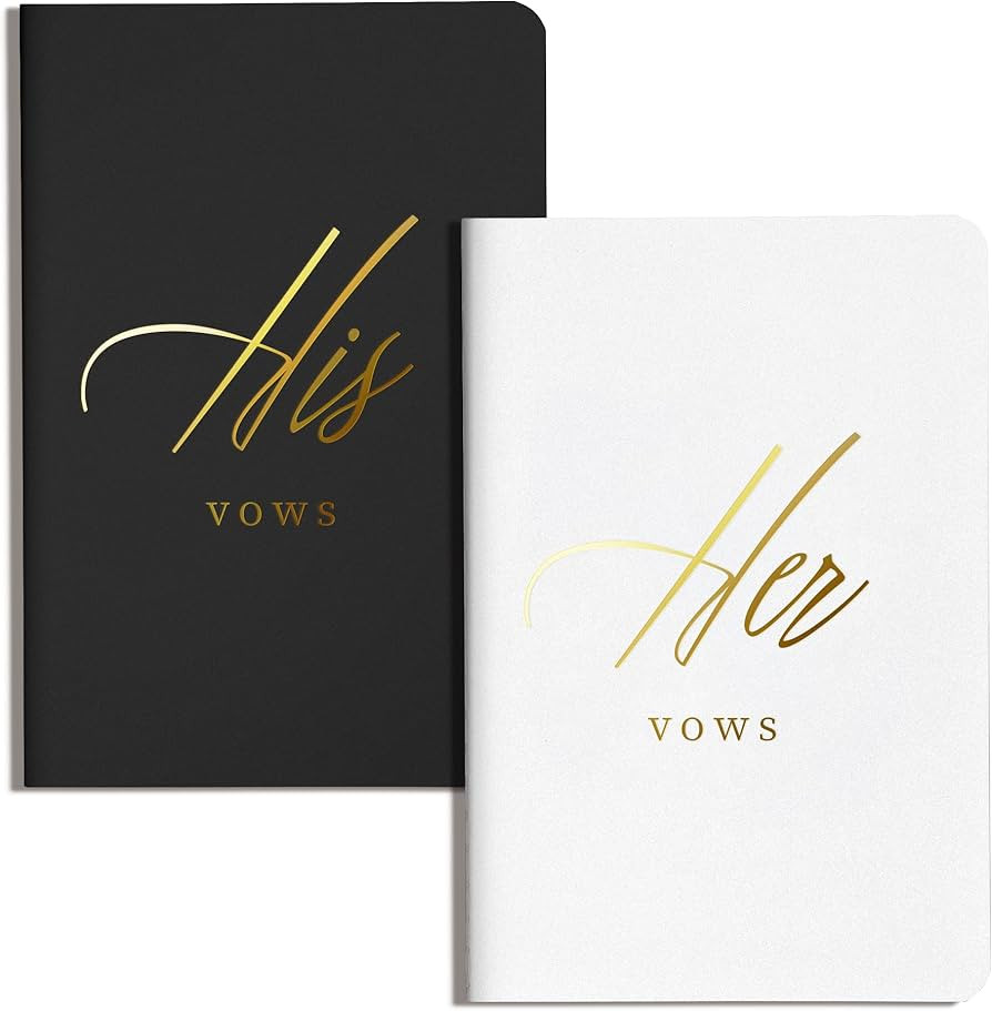 Artake His & Her Vow Book Wedding Essential with Elegant Gold Foil Lettering, Perfect Vow Noteboo... | Amazon (US)