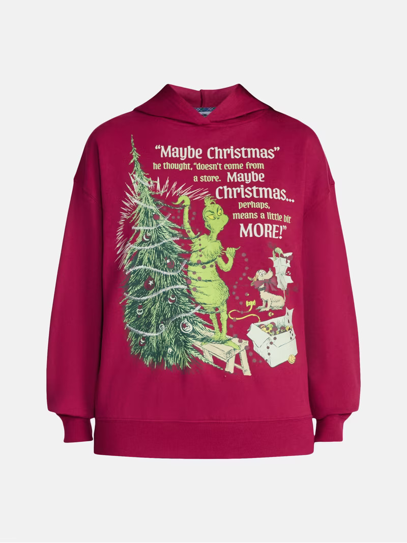 Dr. Seuss The Grinch Maybe Christmas Women's Plus Graphic Hoodie, Sizes 1X-4X | Walmart (US)