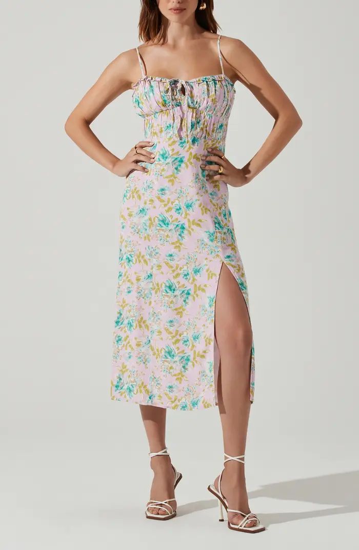 Avalee Floral Back Cutout Midi Dress | Nordstrom Rack