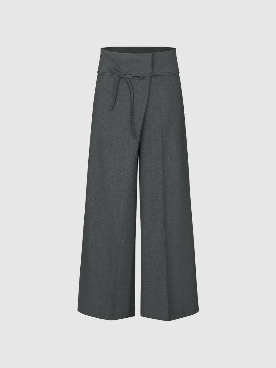 Bow Décor Wide Leg Pants | Urban Revivo