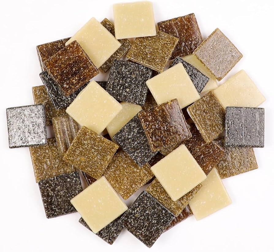 2cm (3/4") Square Vitreous Glass Mosaic Tiles for Crafts Bulk, 1 LB Colorful Mix Quartz Glass Til... | Amazon (US)