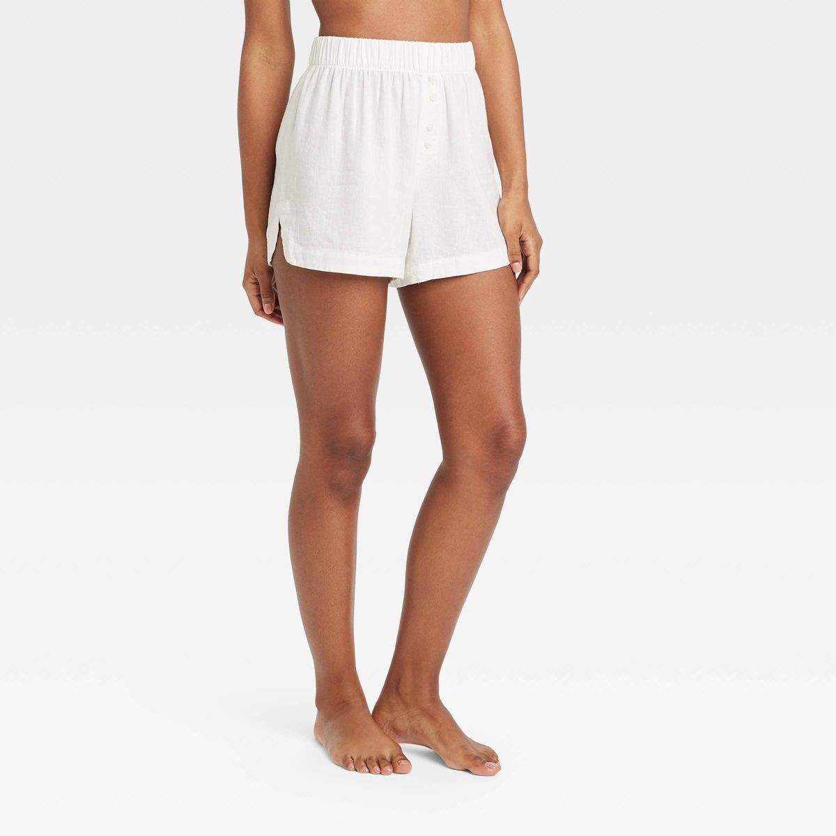 Women's Linen Blend Pajama Shorts - Stars Above™ White S | Target