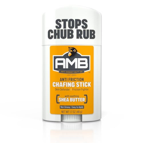 Anti Monkey Butt Anti Chafing Stick, Easy Application to Prevent and Reduce Body, Thigh, Chest Chafe, Rubbing & Irritation with Shea Butter and Almond Oil, 1.7oz | Amazon (US)