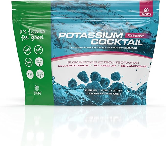 Jigsaw Health Potassium Cocktail | Formerly Pickleball Cocktail | Blue Raspberry Flavor | 60 Serv... | Amazon (US)