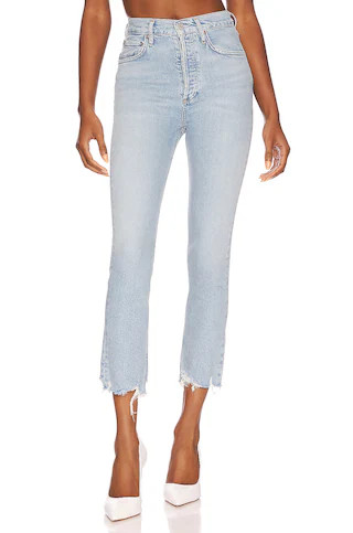 AGOLDE Riley High Rise Straight Crop in Bitter from Revolve.com | Revolve Clothing (Global)