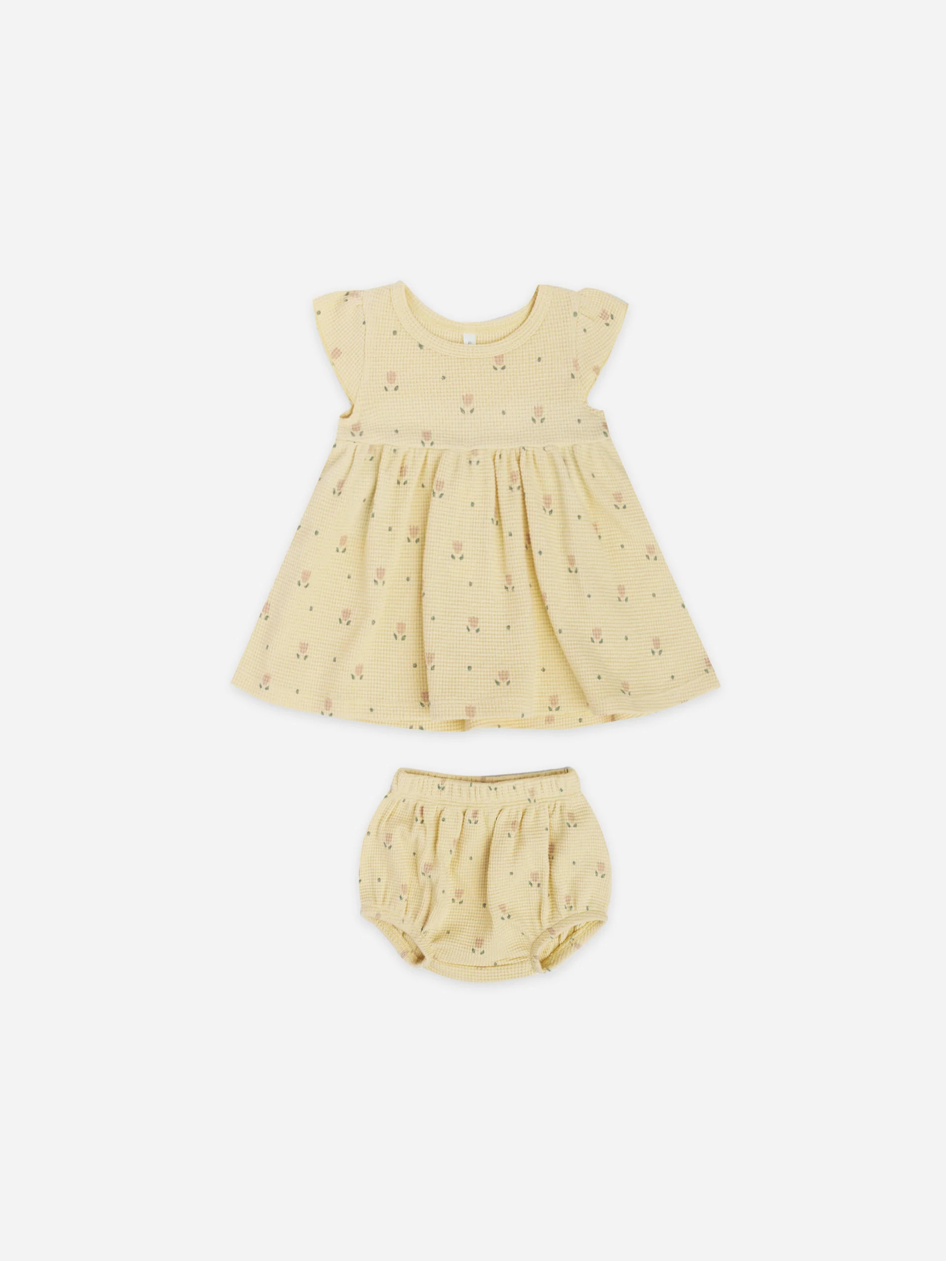 waffle flutter sleeve dress | dutch floral | Quincy Mae