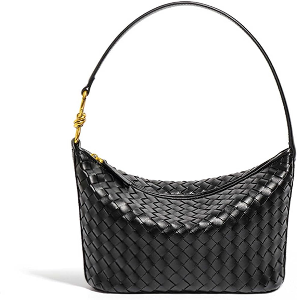 KOHOJO Fashion Woven Purse for Women Vegan Leather Hand-Woven Tote Handbag Top-handle Shoulder Ba... | Amazon (US)