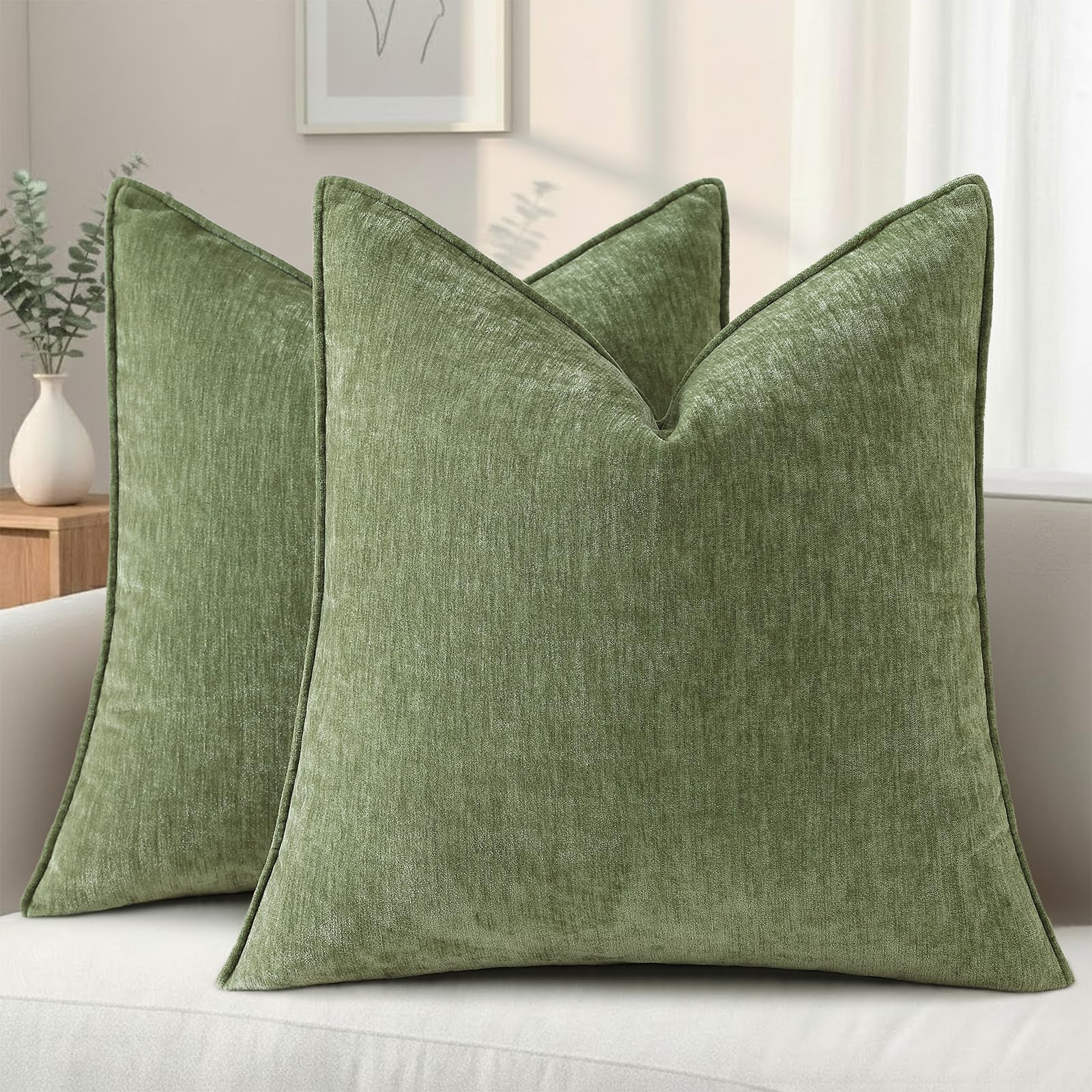 decorUhome Spring Couch Euro Sham Throw Pillow Covers 22x22 Set of 2, Decorative Soft Velvet Mode... | Amazon (US)