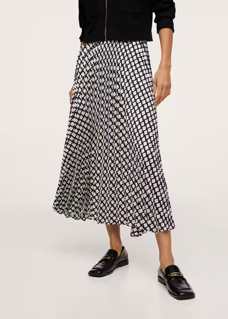 Printed pleated skirt -  Women | Mango USA | MANGO (US)