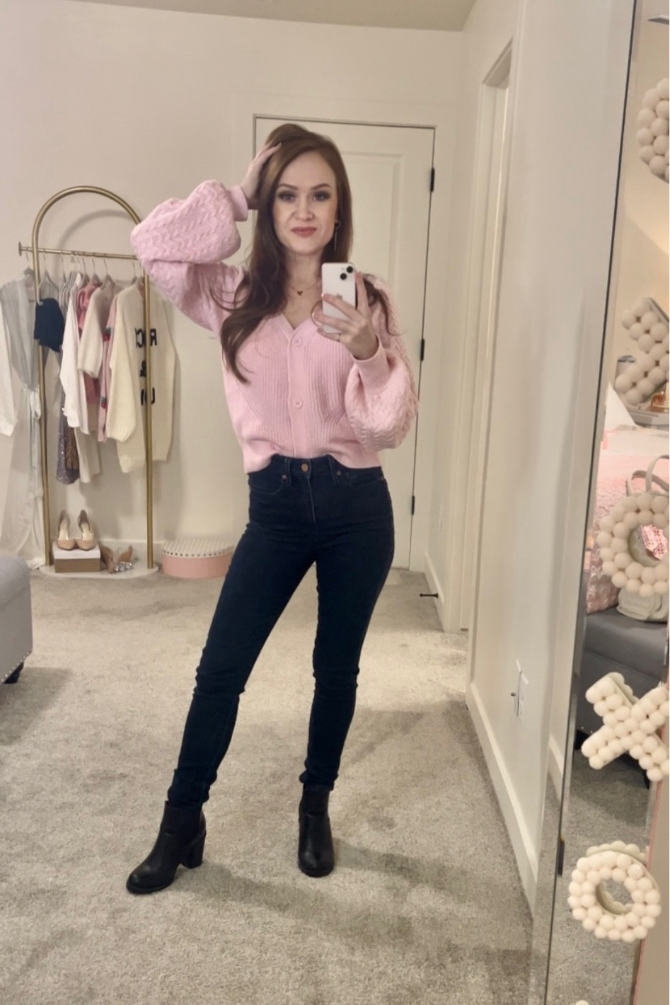 I absolutely love this pink sweater and it’s even prettier in person! Paired with my favorite pair of jeans. (Psssst…..my fav jeans are from the Buckle and they’re on sale for $40!)
🤍
This would be a super cute Galentines outfit, a special date outfit with  your significant other or just a cute outfit for any day!
🤍
Valentines outfit, Pink sweater, Valentine’s Day sweater 

#LTKsalealert #LTKfindsunder50 #LTKstyletip