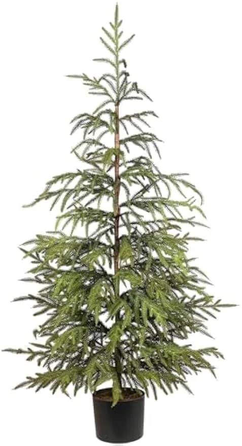 TETOU 4Ft Norfolk Pine Christmas Tree, Artificial Green Norfolk Pine Tree with Pot, Faux Potted P... | Walmart (US)