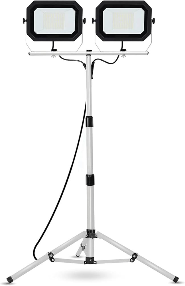 UFOND 20000 Lumen Work Lights with Stand, 200W Dual Head LED Work Light, Waterproof Lamp with Ind... | Amazon (US)