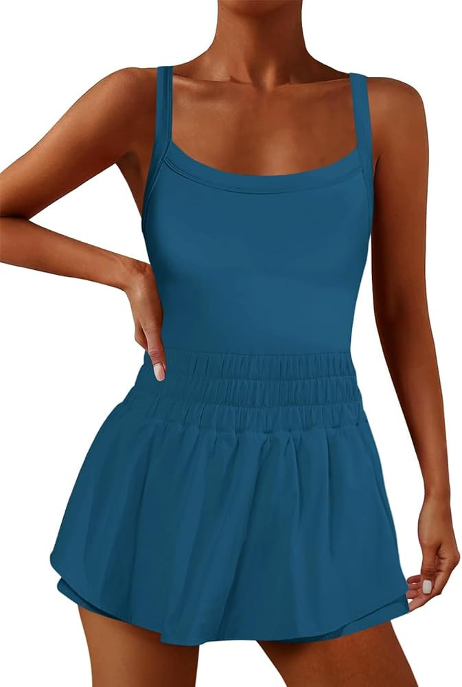 SENSERISE Womens Athletic Dress Workout Romper Sets Tennis Dresses Running Onesie One Piece Short... | Amazon (US)