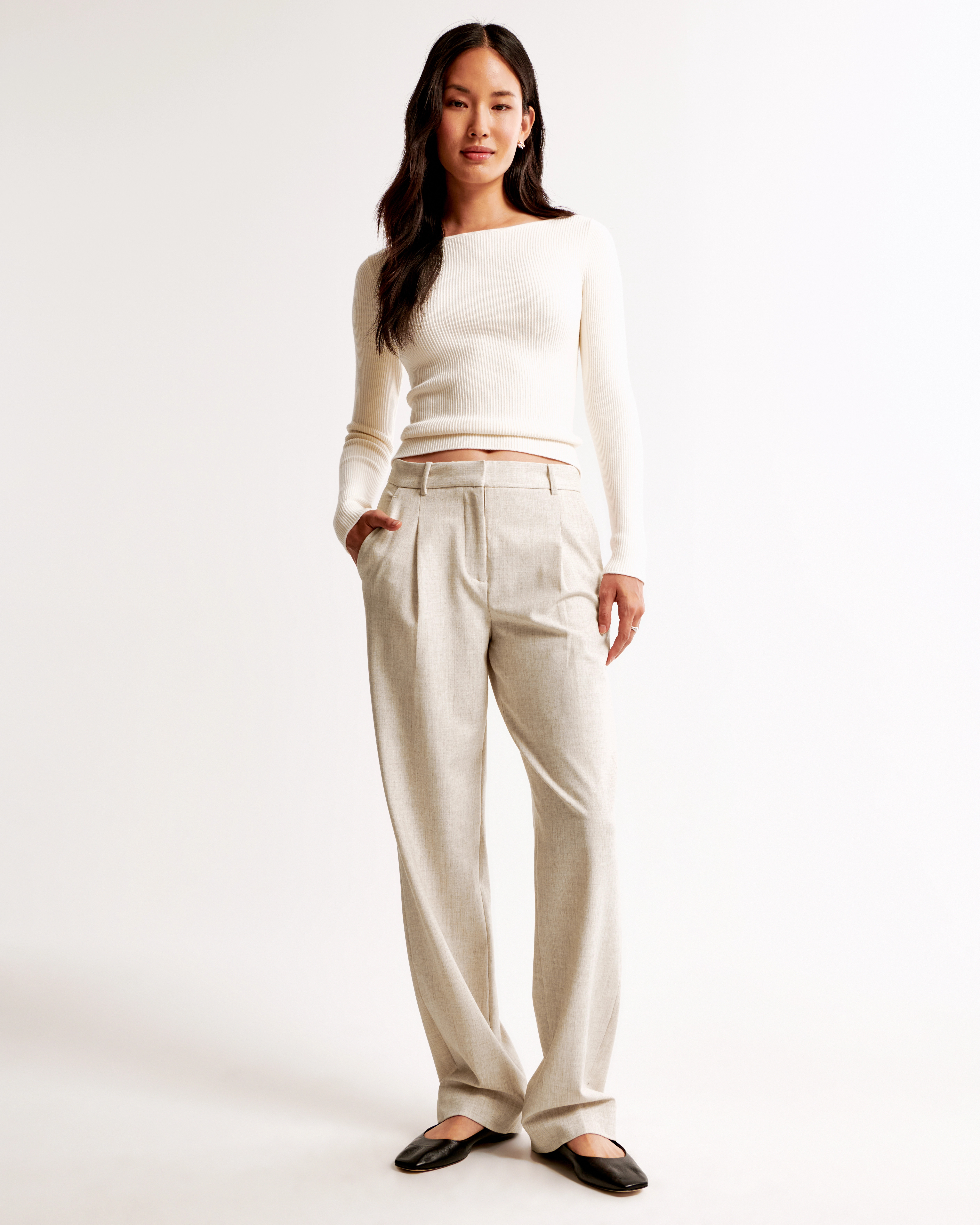 A&F Quinn Tailored Straight Pant | Abercrombie & Fitch (US)