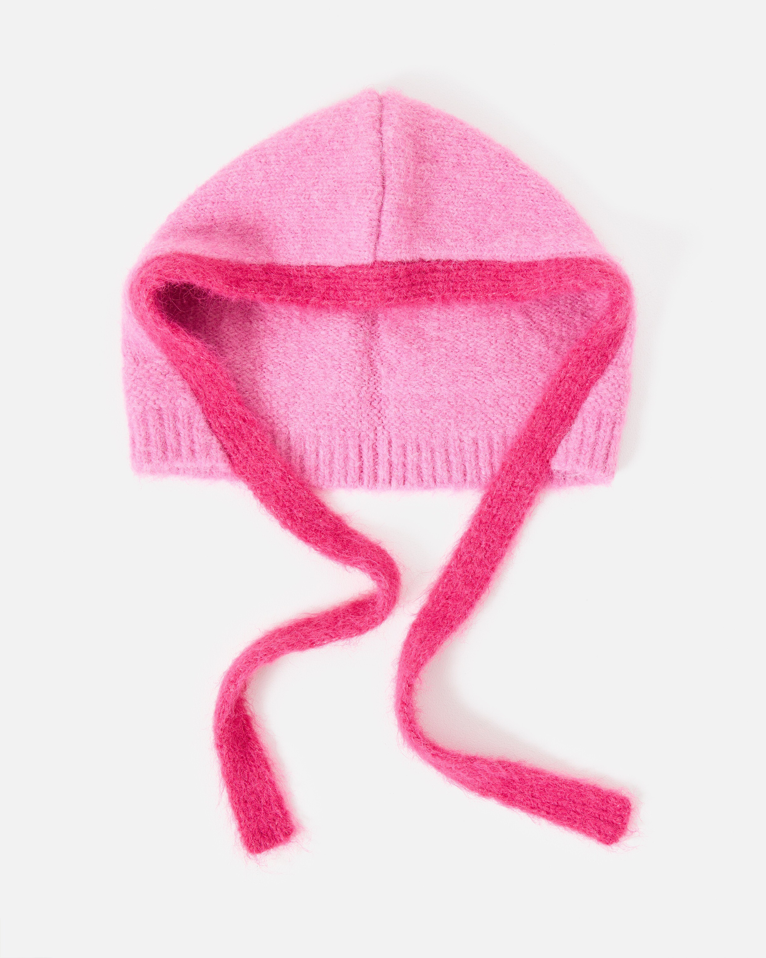Pink Fluffy Knitted Hood | Oliver Bonas | Oliver Bonas (Global)