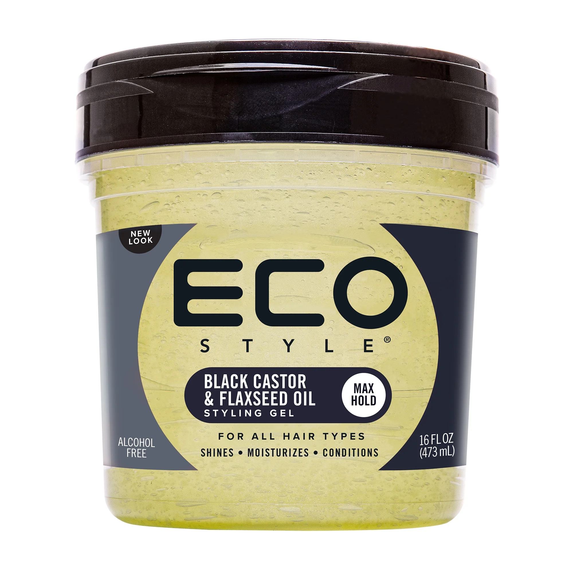 Eco Styler Black Castor & Flaxseed Oil Hair Styling Gel, 16 oz., Moisturizing, Nourishing, Unisex | Walmart (US)