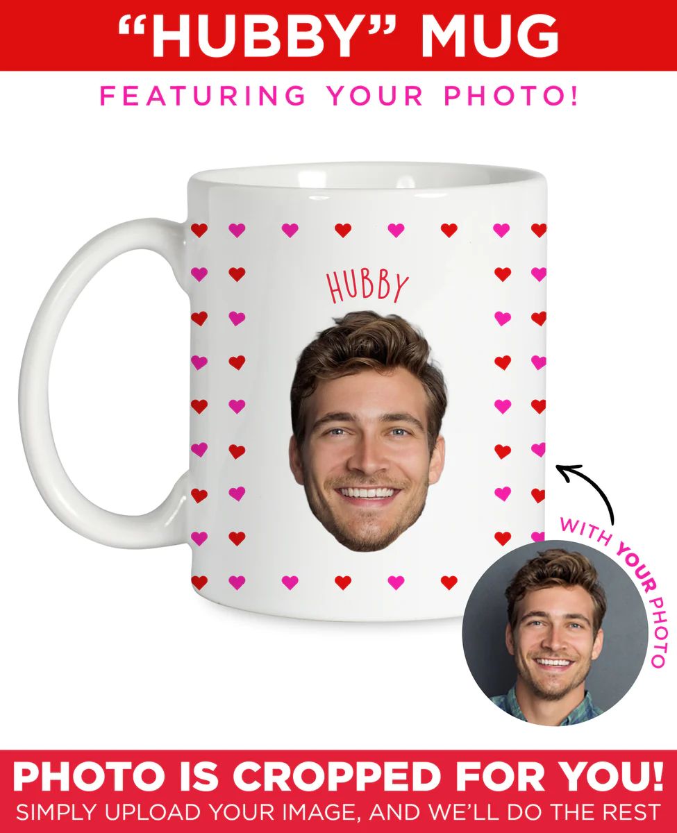 Personalized Face Mug With Phrase: Hubby | Type League Press