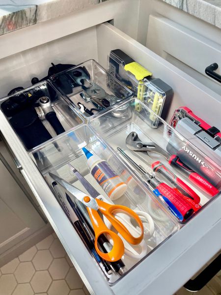 Extra drawer space that you don't know how to use? We love creating "household drawers" for easy access to things you need regularly. things like: super glue, command hooks and tools. What would you store in yours?

#LTKhome