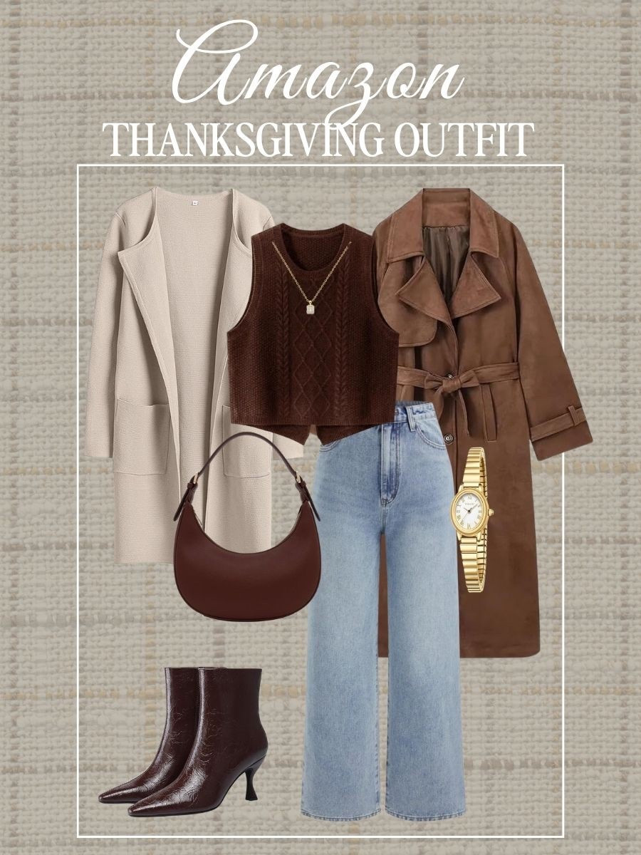 Shop this Thanksgiving outfit all from Amazon! Cardigan, jeans, watch jacket, boots, purse, fall clothes, necklace

#LTKFindsUnder50 #LTKSeasonal #LTKStyleTip