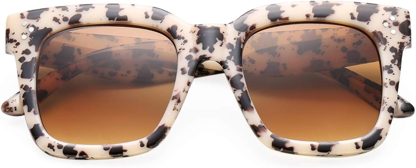 Retro Oversized Square Sunglasses for Women Flat Lens Sun Glasses Gradient Shades UV400 | Amazon (US)