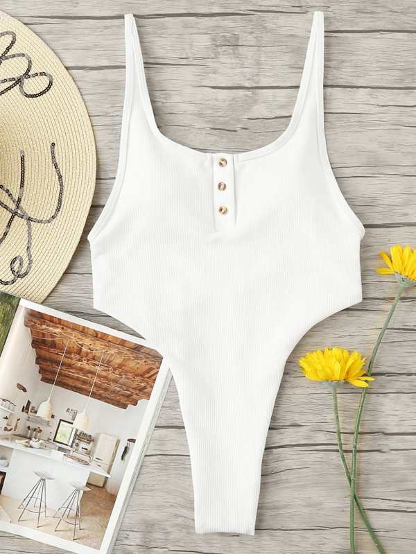 High Leg Swimsuit | SHEIN