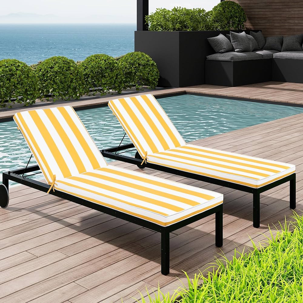 Only choice 2 Pieces Set 79.5"×26" x3''Outdoor Lounge Chair Cushions Patio Chaise Lounge Cushion... | Amazon (US)