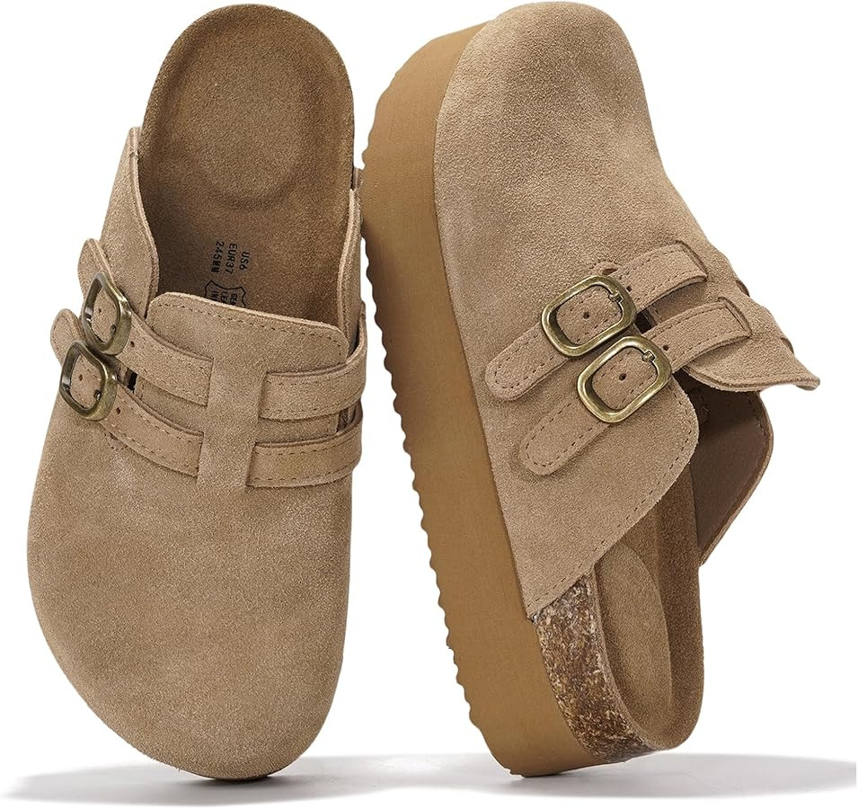 Project Cloud 100% Genuine Leather Clogs for Women - Wedge Womens Clogs Platform Sandals with Mem... | Amazon (US)