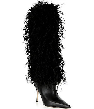 Michael Kors Dawn Faux Shearling Leather Knee High Boots - 8.5 | Dillard's