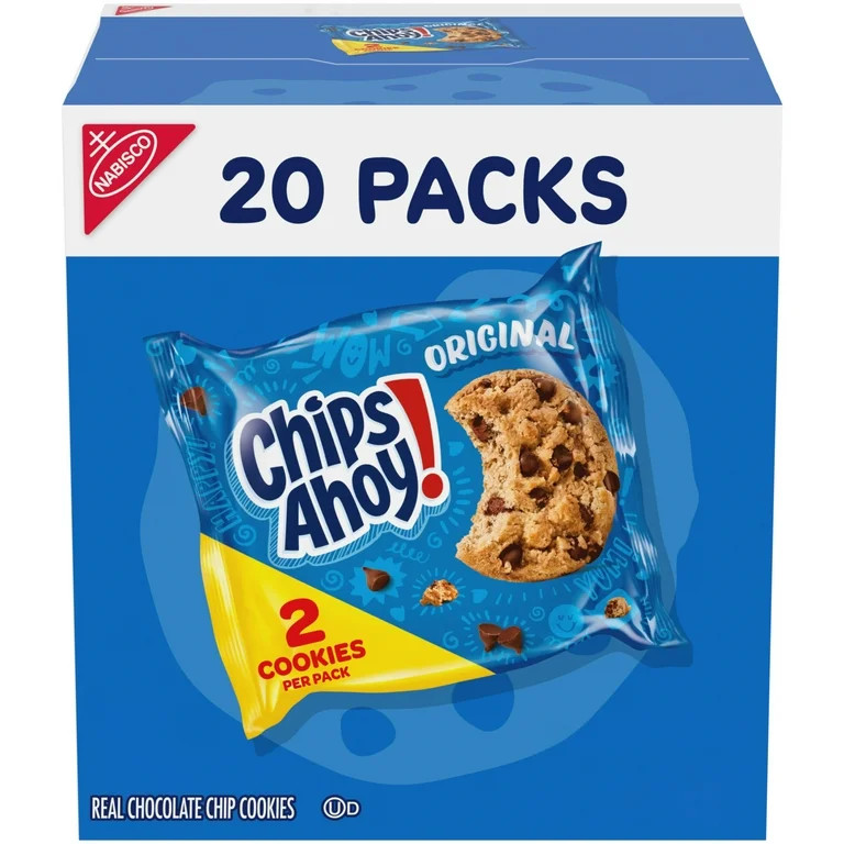 CHIPS AHOY! Original Chocolate Chip Cookies, 20 Snack Packs (2 Cookies Per Pack) | Walmart (US)