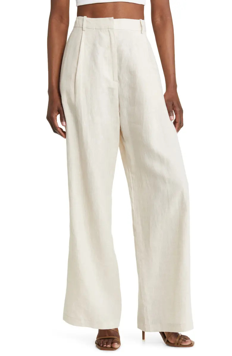 Devin Wide Leg Linen Trousers | Nordstrom