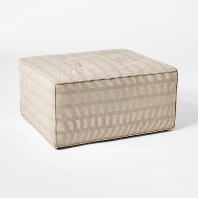 Tufted Cocktail Ottoman Tan - Threshold™ with Studio McGee | Target