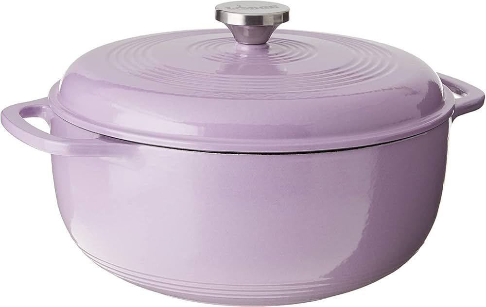 Lodge 3 Quart Enameled Cast Iron Dutch Oven with Lid – Dual Handles – Oven Safe up to 500° F... | Amazon (US)