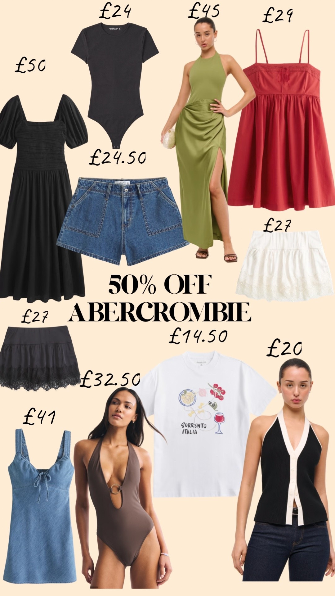 50% off Abercrombie!! The best quality pieces so these are such good prices 😍