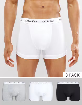 Calvin Klein trunks 3 pack in cotton stretch | ASOS (Global)