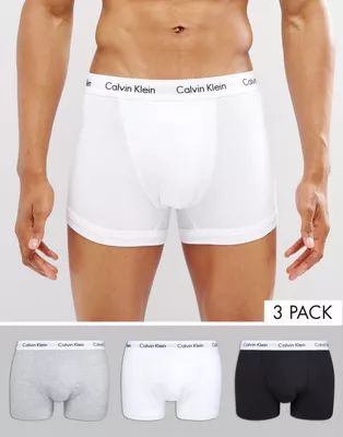 Calvin Klein trunks 3 pack in cotton stretch | ASOS (Global)