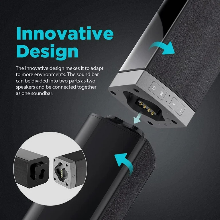 Sound Bars for TV, Bluetooth Soundbar for TV, 50W TV Sound Bar with 4 Drivers and Remote Control,... | Walmart (US)