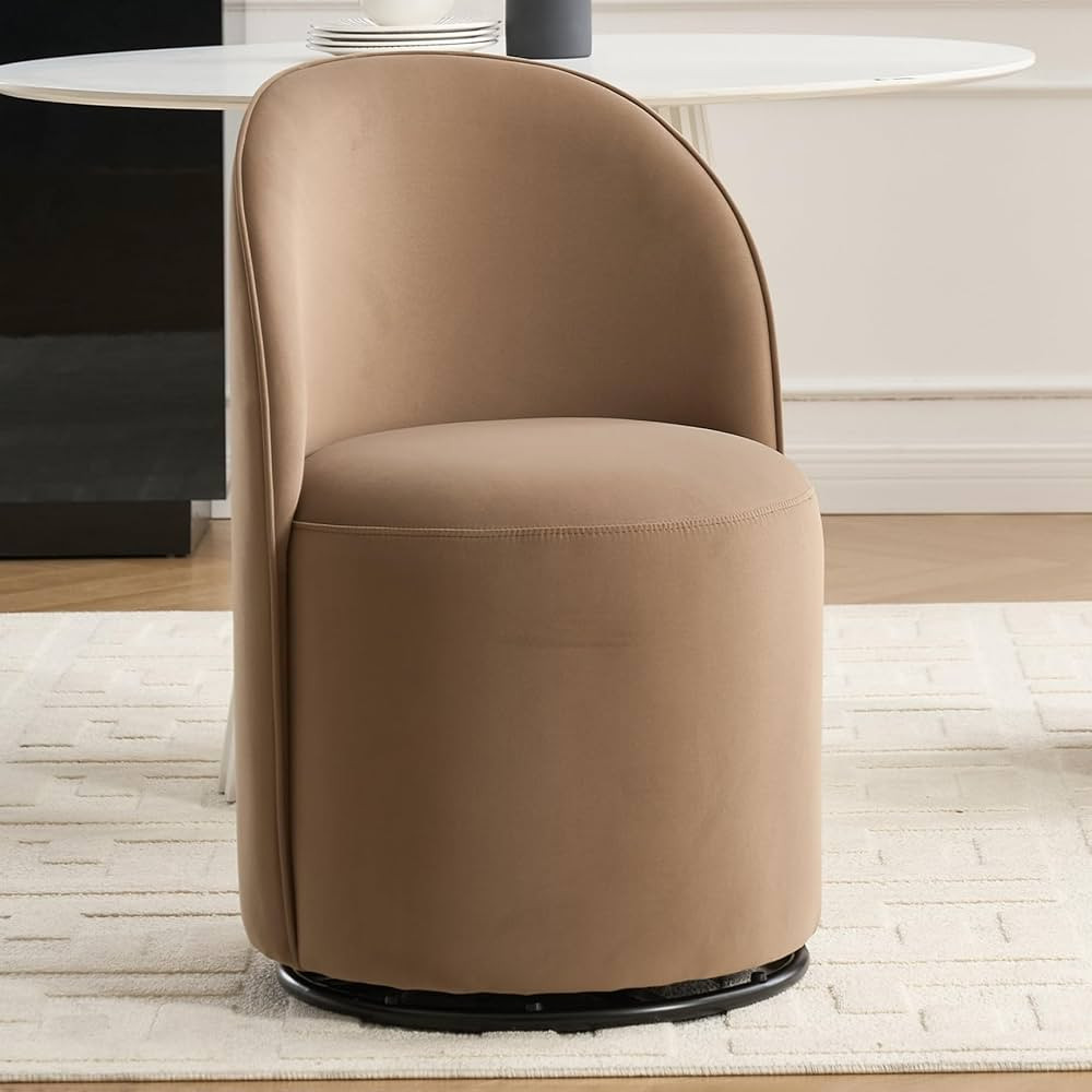 KEIKI Upholstered Swivel Barrel Chair, Mid-Century Modern Velvet Accent Armchair for Living Room,... | Amazon (US)