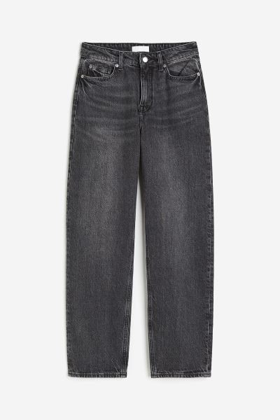 Tapered Regular Jeans - Dark grey - Ladies | H&M GB | H&M (UK, MY, IN, SG, PH, TW, HK)