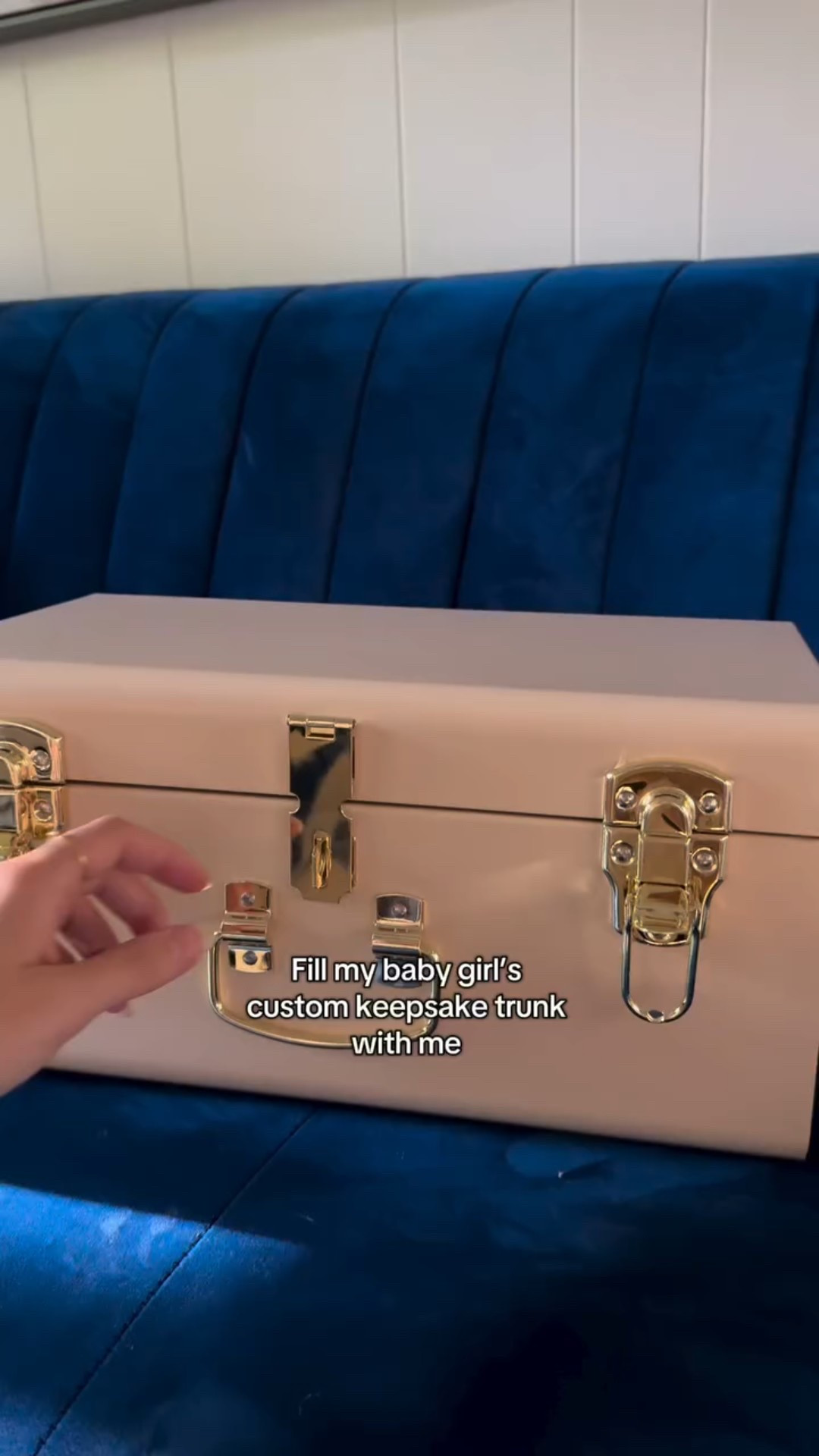 I’d be lying if I said I didn’t shed a tear while filling this trunk up 🥹 
•
•
•
•
•
#babygirl #babykeepsake #baby #keepsake #babymusthaves @Petite Keep