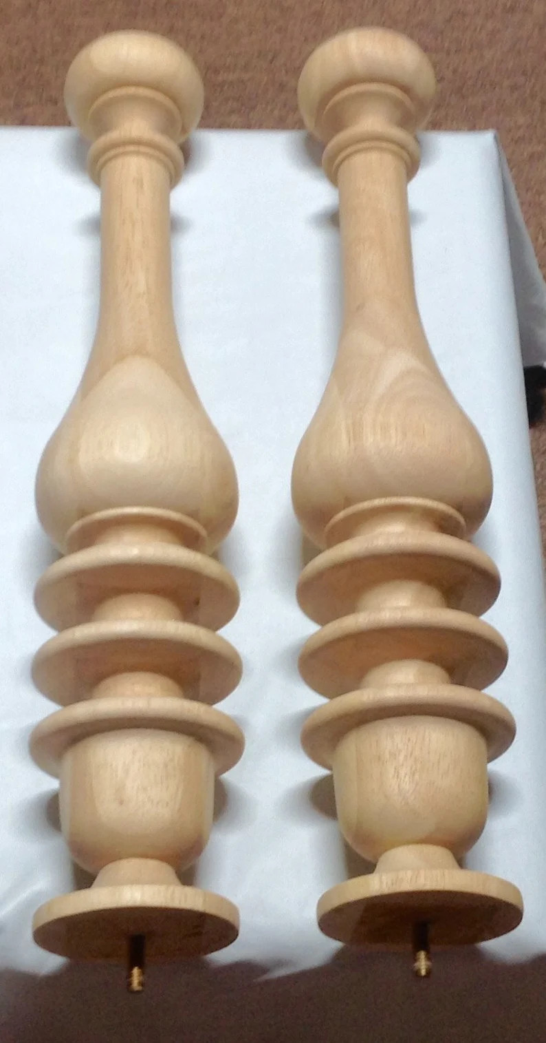 Package of 2 19 inch Unfinished Wooden Bedpost Finials #FN19. Decorations | Etsy (US)