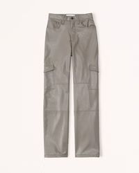 Vegan Leather Cargo 90s Relaxed Pants | Abercrombie & Fitch (US)