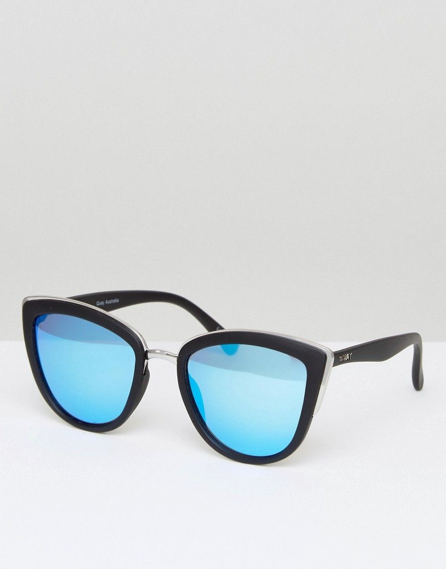 Quay Australia My Girl Mirror Cat Eye Sunglasses - Black | ASOS US