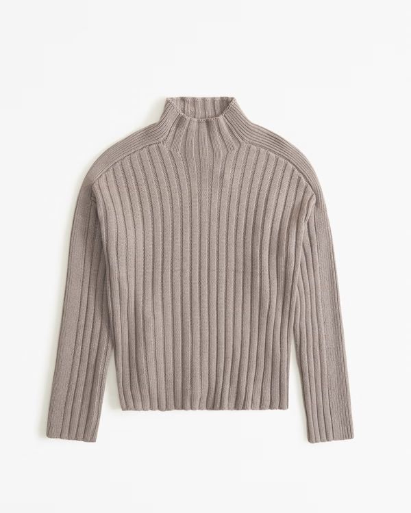 Women's Ribbed Mockneck Sweater | Women's Tops | Abercrombie.com | Abercrombie & Fitch (US)