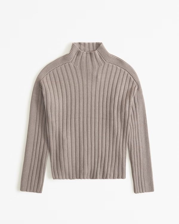 Women's Ribbed Mockneck Sweater | Women's Clearance | Abercrombie.com | Abercrombie & Fitch (US)