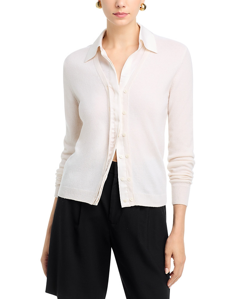 Vince Cashmere Mixed Media Cardigan Sweater | Bloomingdale's (US)