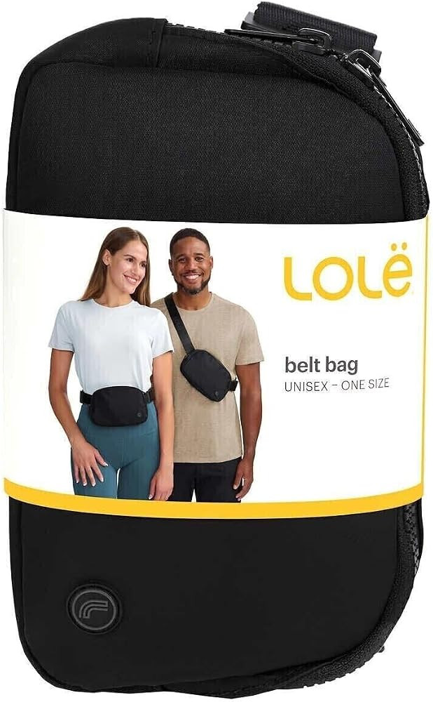 Lole Unisex Belt Bag - One Size, Adjustable Strap & 3 Mesh Storage Compartments - 1 Count (Black) | Amazon (CA)