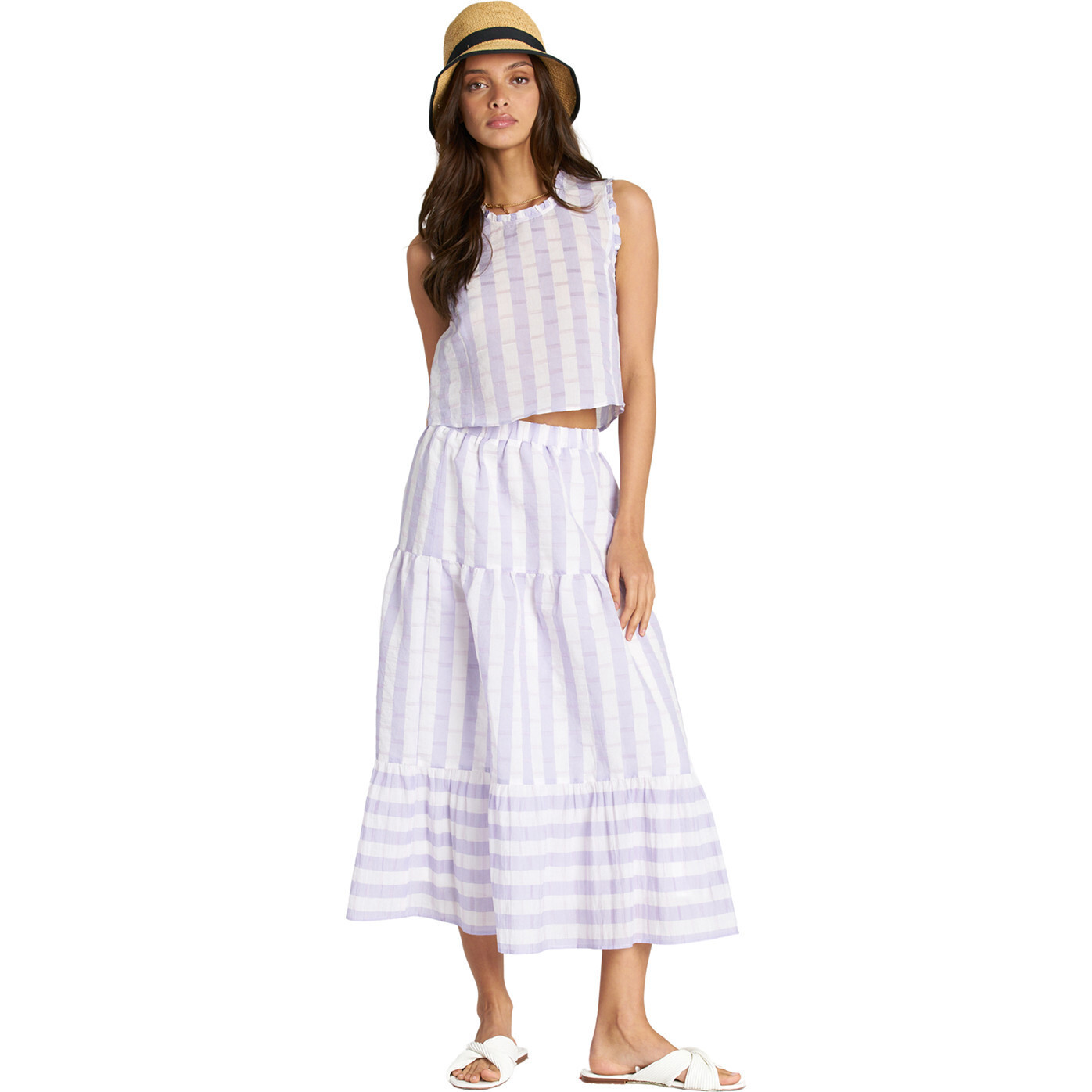 Women's Maya Skirt, Lavendar Stripe | Maisonette