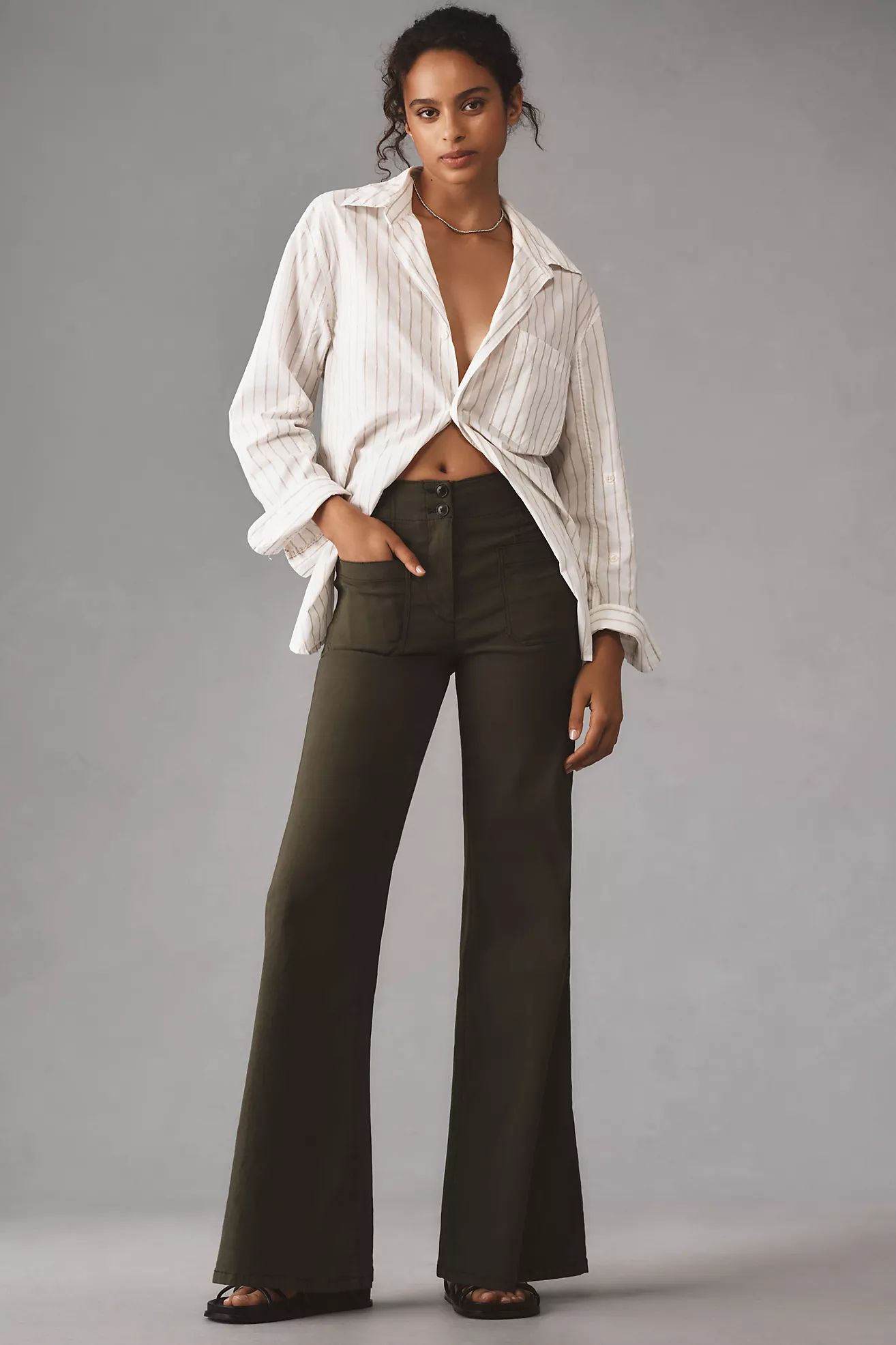 The Junie High-Rise Wide-Leg Flare Pants by Maeve | Anthropologie (US)